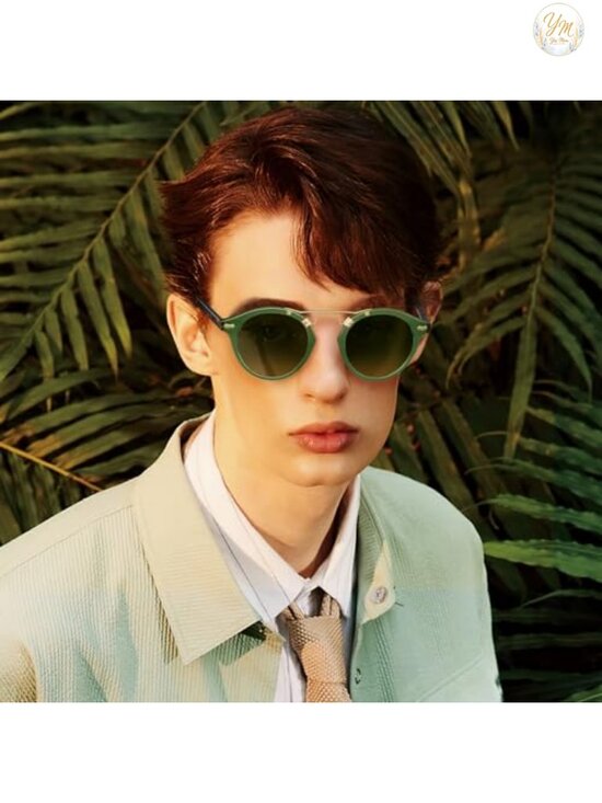 Retro Round Acetate Polarized Sunglasses Women UV400 Metal Bridge Driving Golf main image 5